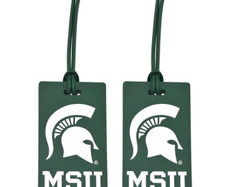 Michigan State Spartans (MSU) Pack of 2 PVC Luggage Tags
