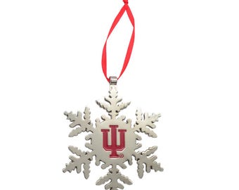 Indiana Hoosiers Snowflake Christmas Ornament