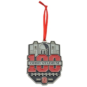 Ohio State Buckeyes 100th Year Stadium Anniversary Metal Christmas Ornament