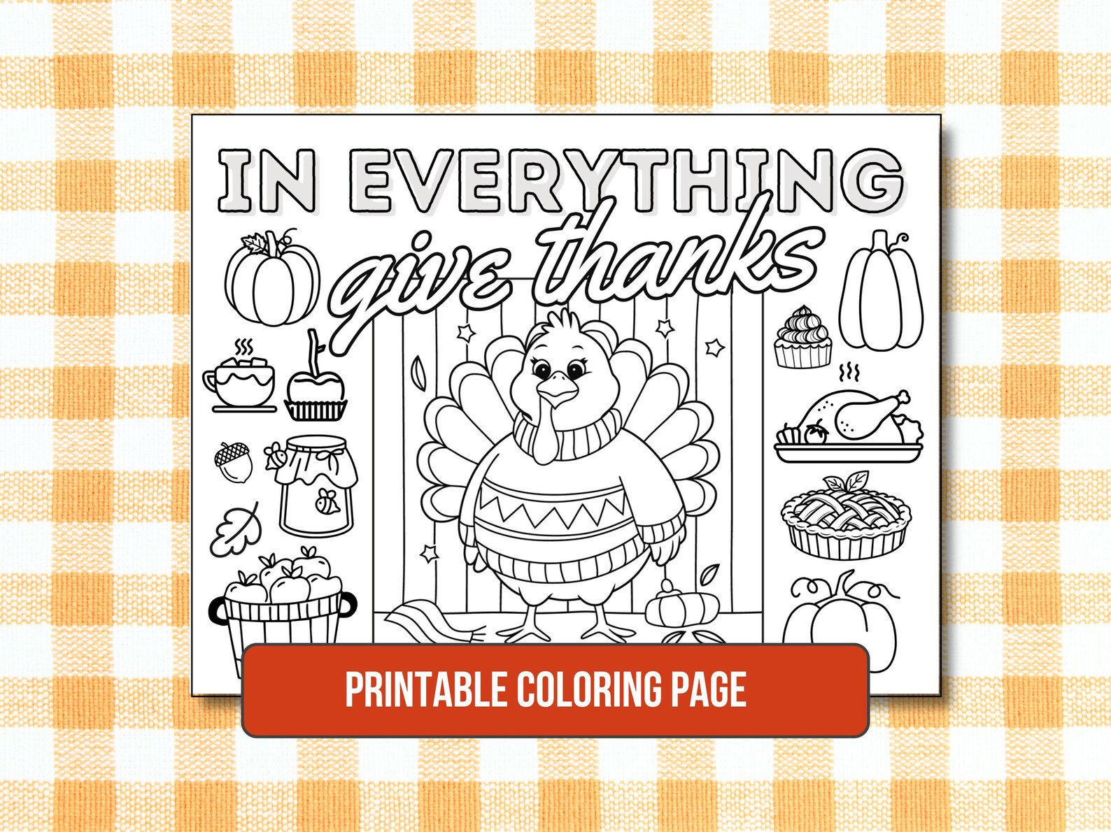 Printable Thanksgiving Coloring Page, Bible Verse Coloring Sheet ...