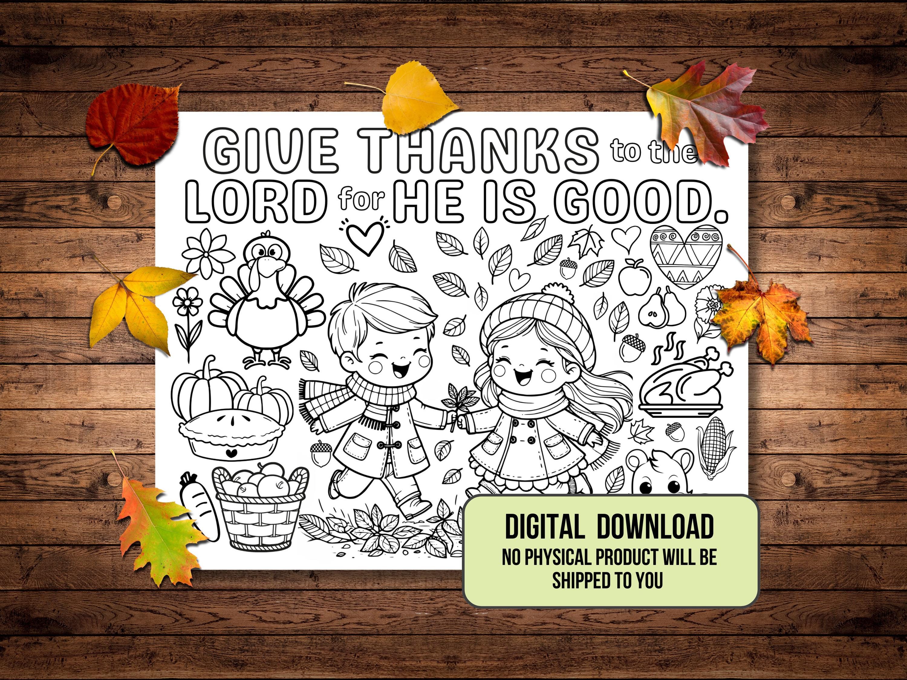 4 Printable Thanksgiving Coloring Pages, Bible Verse Coloring Sheets ...