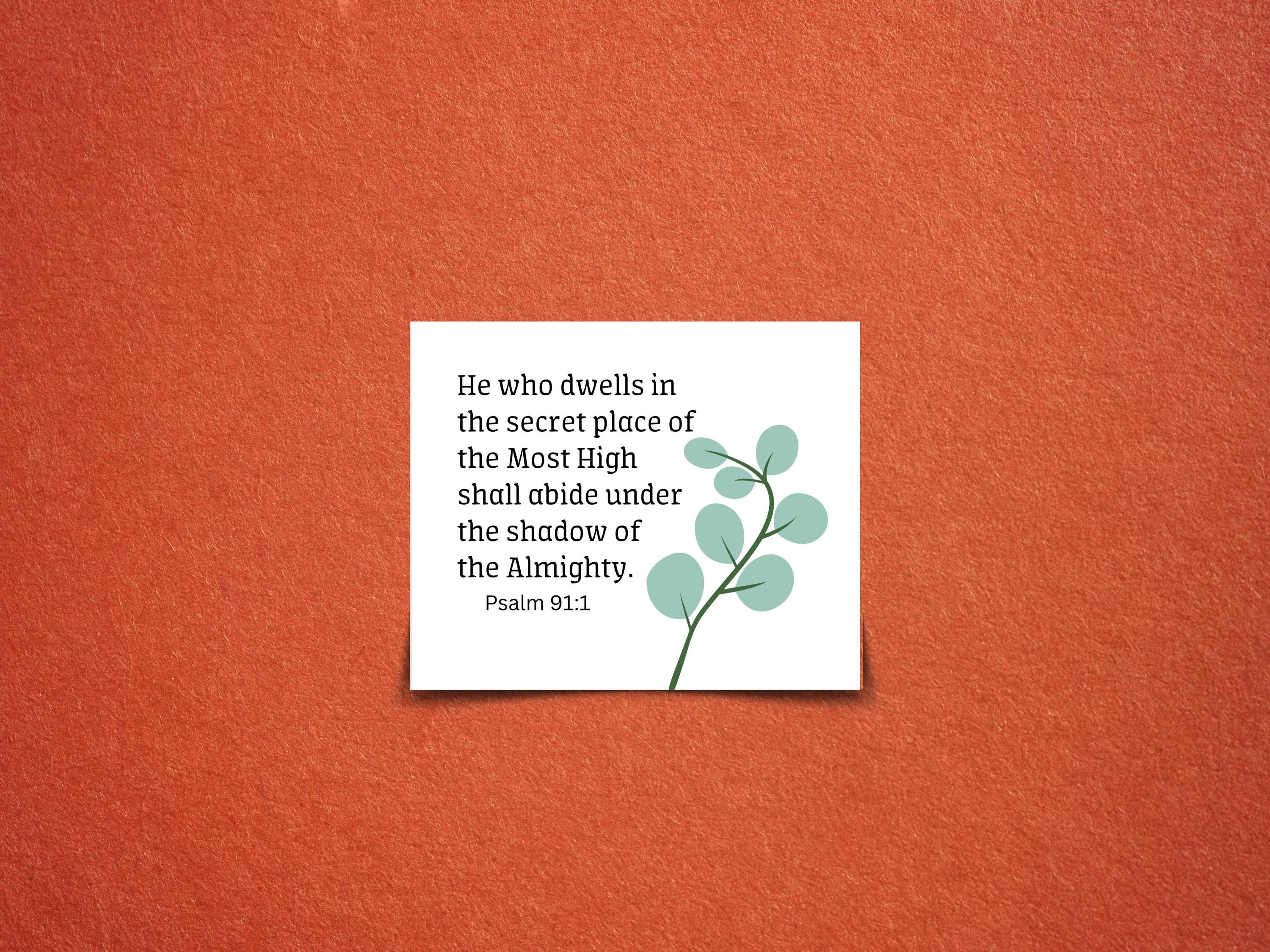 Printable Psalm 91 Scripture Cards, Psalm 91 Bible Cards &amp; Full Text, Psalm 91 NKJV Bible Verse ...