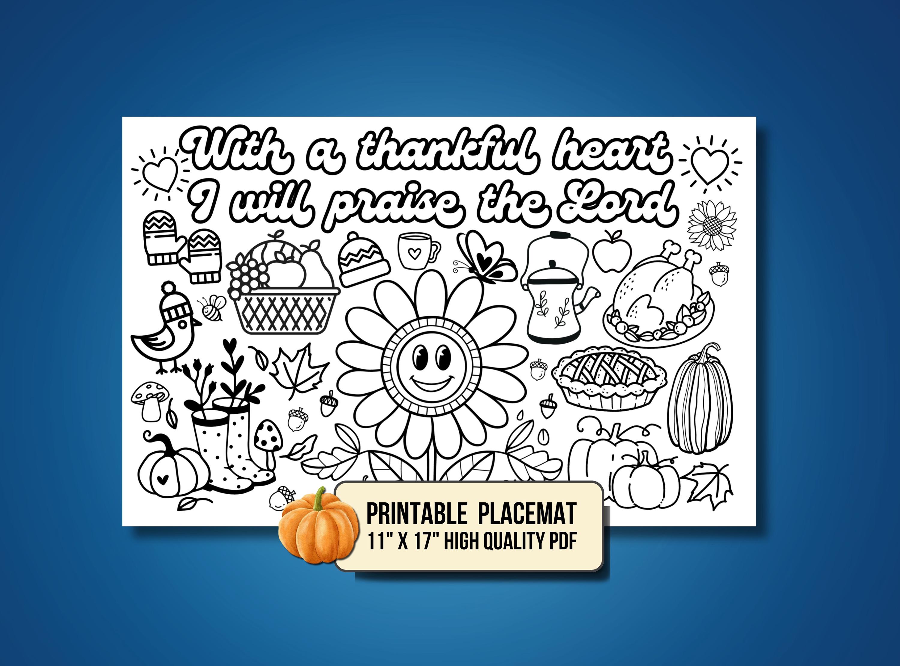 4 Printable Thanksgiving Coloring Pages, Bible Verse Coloring Sheets ...