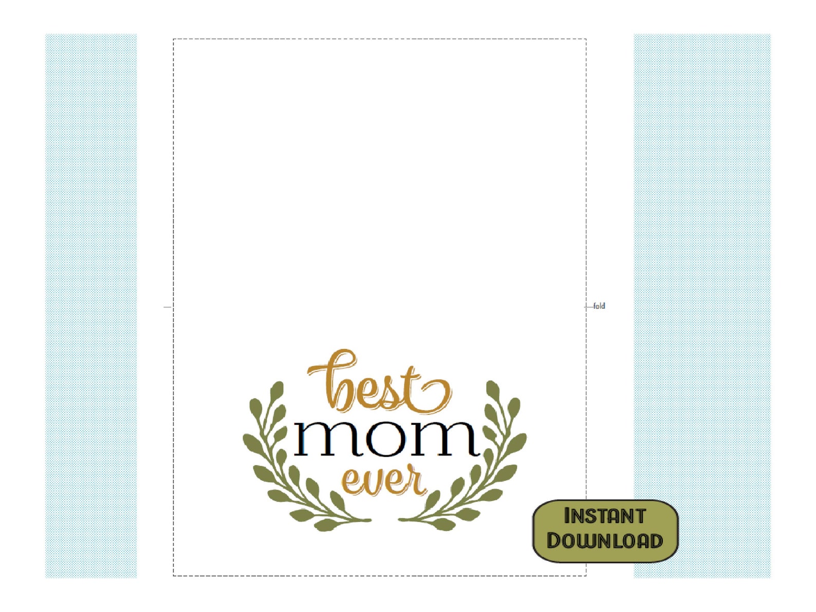 Best Mom Ever Printable Greeting Card Etsy