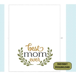 Best Mom Ever Printable Greeting Card - Etsy