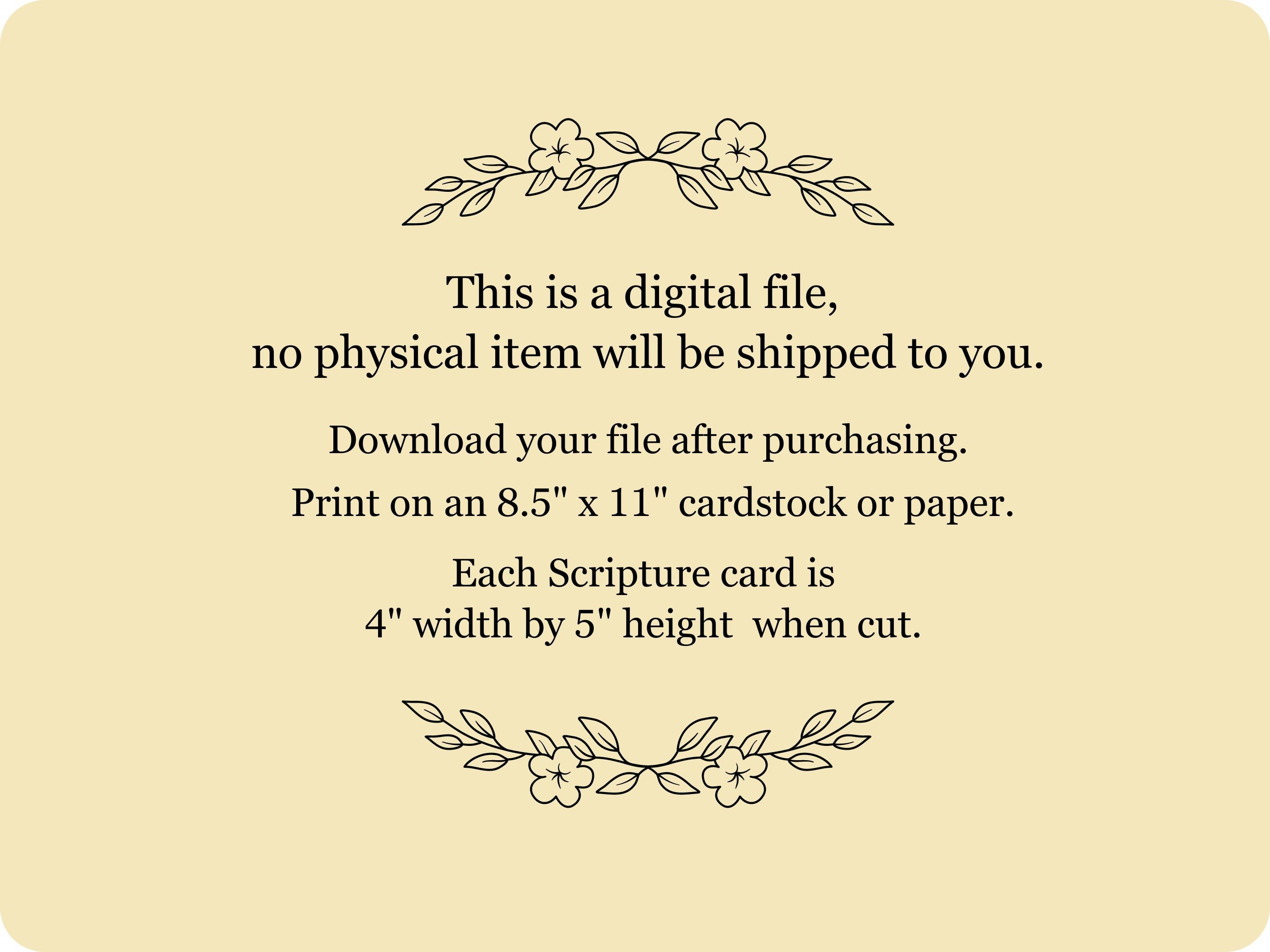 Floral Scripture Cards, 8 Printable Bible Verse Cards, Bible Memory ...
