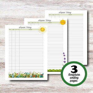 Scripture Writing Pages, Printable Bible Verse Journal, Bible Memory Verses, Scripture Handwriting, Faith Journal, 3 Instant Download Sheets