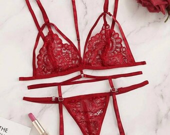 red and black lingerie