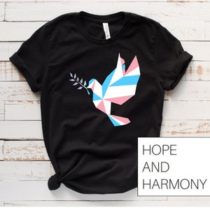 Transgender dove Unisex Short Sleeve Tee LGBT trans rights pride non binary. gender non conforming