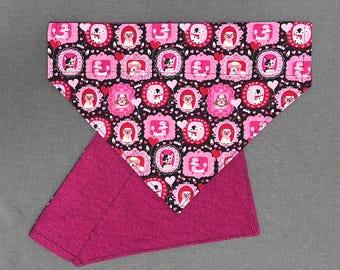Pet Dog Puppy Bandana REVERSIBLE Cotton Dalmatian Poodle St Valentine’s Day Hearts Love Engagement Neckware Kerchief Gift Ready To Ship!