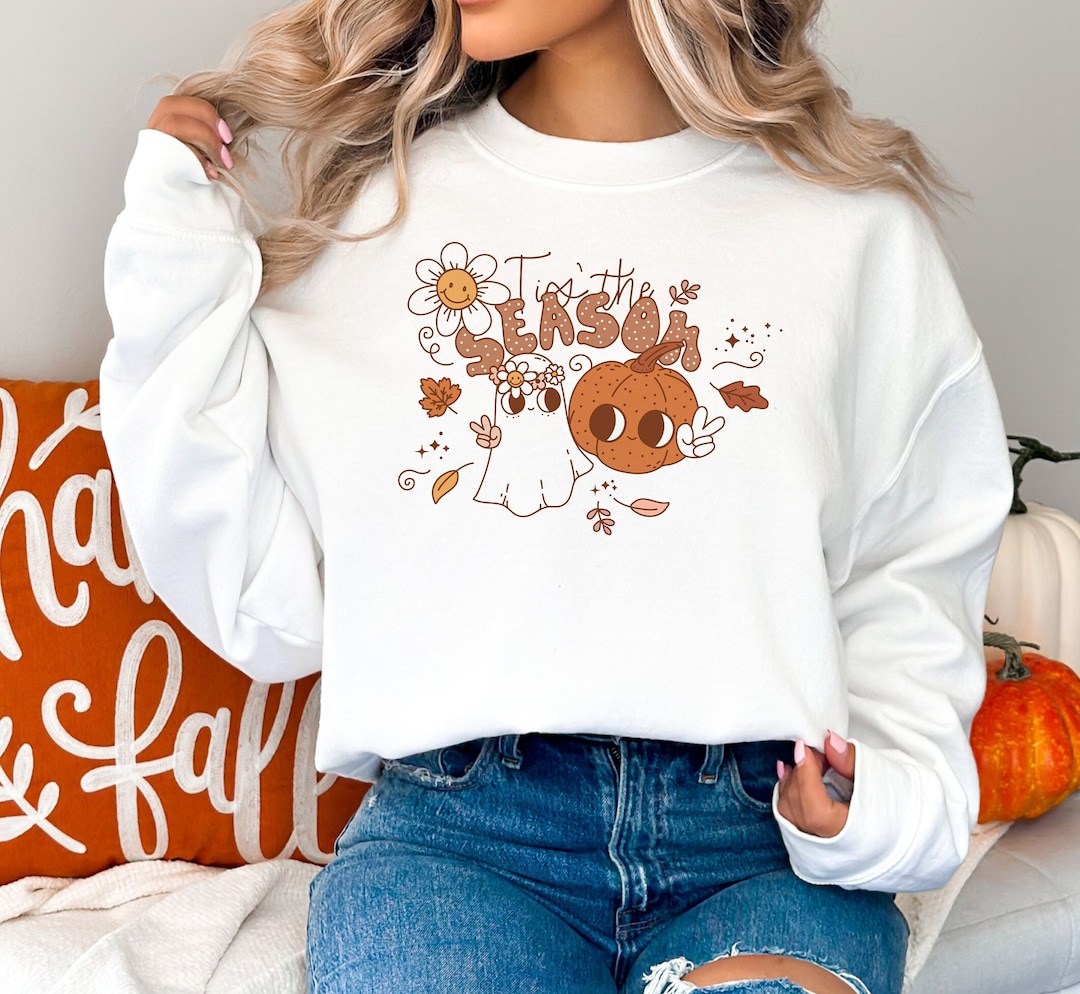 Retro Halloween Jumper Pumpkin Sweatshirt Ladies Halloween Etsy