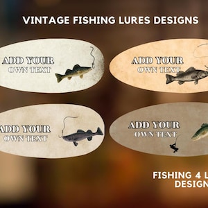 Vintage Fishing Lure Designs/Add Your Own Text/Fathers Day Lure Gift Sublimation Template/Bundle Digital Download PNG