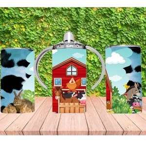 Farm Animals Sippy Cup Design: Kids Tumbler PNG (Digital Download)