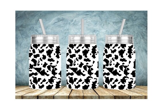 Cow Print Mason Jar Tumbler17 Oz Mason Jar - Etsy