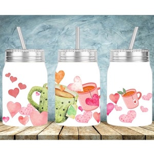 Valentine Love you Latte,17 oz Mason Jar Tumbler,sublimate tumbler design,Digital Instant Download PNG