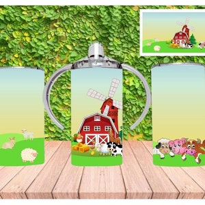 Farm Animals Sippy Cup Design: Kids Tumbler PNG (Digital Download)