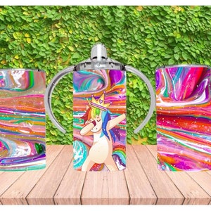 Dancing Unicorn Sippy Cup Sublimation Design (Digital Download)