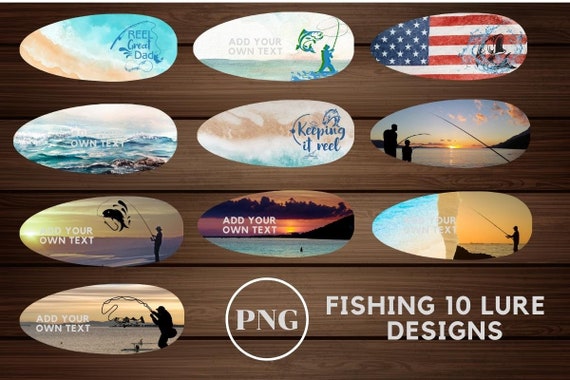 Fishing Lure Designs/add Your Own Text/fathers Day Lure Gift Sublimation  Template/bundle Digital Download PNG 