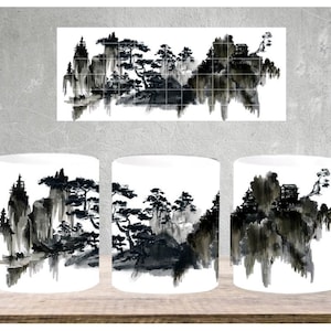 coffee mug Mountain Trees Forest,coffee mug png for sublimation,11 oz coffee mug and 15 oz coffee mug,Instant Download PNG File