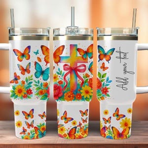 Envoltura para vaso bíblico de sublimación, Cruz de la Fe de 40 oz, PNG con nombre personalizado, Diseño religioso cristiano para vaso
