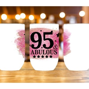 95th birthday party Sublimation,Straight Wine Tumbler Sublimation Design,Digital Instant Download PNG