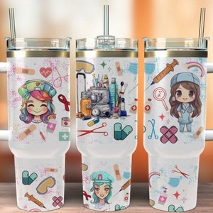 Nurse 40 oz Tumbler Png,40oz Tumbler Wrap Sublimation,digital PNG wrap Waterslide download