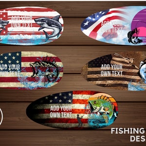American Flag Fishing Lure Designs/Add Your Own Text/Fathers Day Lure Gift Sublimation Template/Bundle Digital Download PNG