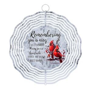 Wind Spinner Remembering You Cardinals PNG, Wind Spinner Tür Aufhänger Ornament Sublimation, digitaler Download PNG Dateien