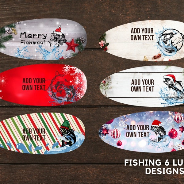 Fishing Lure Designs Christmas/Add Your Own Text/Fathers Day Lure Gift Sublimation Template/Bundle Digital Download PNG