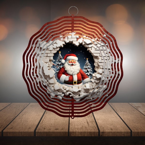 3D Christmas Break Through Wind Spinner,Wind Spinner Door Hanger Ornement Sublimation, téléchargement numérique fichiers PNG