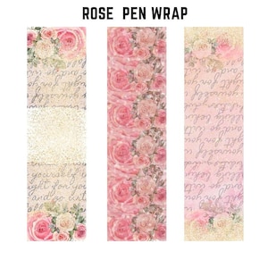 Rose Grunge Pen Wrap ,Sublimation Pen Wraps Waterslide, Epoxy Pen Wraps, Ink Joy Wraps PNG File Digital Download
