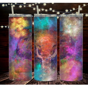 Colorful Elephant 20 oz skinny tumbler Sublimation Designs,Template Straight Tumbler Wraps,PNG Digital,Instant Download File