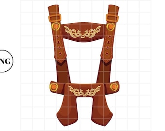 Oktoberfest Lederhosen Costume PNG: Bavarian Design (Digital Download)