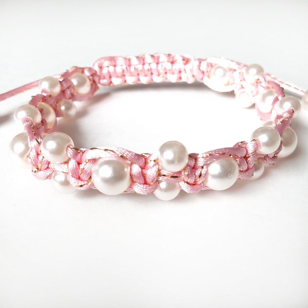 Pink shamballa bracelet Handmade - Hope, Shamballa beads,  Wife, girlfriend, sister, mom, fiance gift present, anniversary, birthday