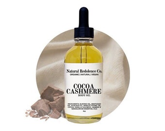 Cocoa Cashmere Natural Body Oil Scented Natural Skincare Organic Body Oil Non Greasy, Spa Gift For Women, After Shower Massage Oil