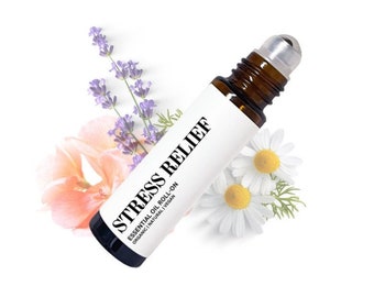 Stress Relief Essential Oil ORGANIC Roll-On Blend, Natural Calming Oils, Relaxing Self Care Gift, Stress Reducing Oils