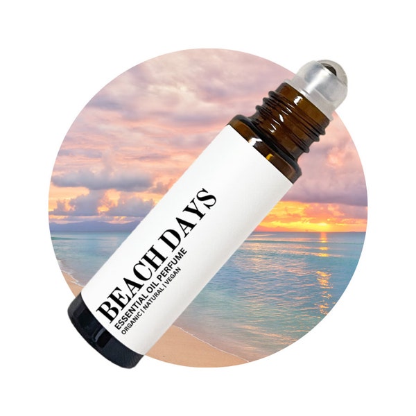 Natural Perfume Oil Beach Days Roll On Perfume Oil, Organic Perfume Essential Oil, Alcohol Free Perfume, Bridesmaids Gift For Her