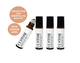 Create Your Own Organic Essential Oil Custom Roll-On, Custom Gift Personalized Label, Natural Gift Aromatherapy, Party Favor Gift