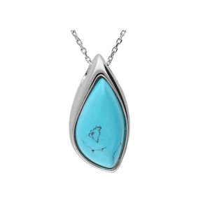 Pendant Necklace Silver and Turquoise