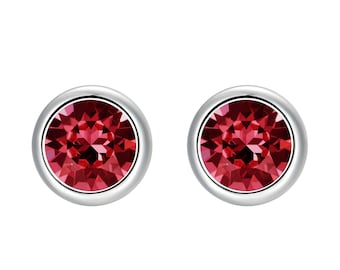 Stud Earrings July Birthstone SWAROVSKI Ruby