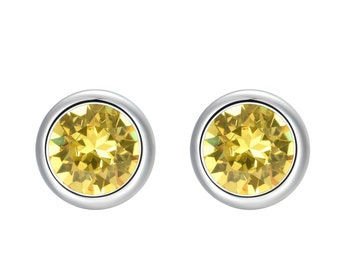 Stud Earrings November Birthstone SWAROVSKI Topaz