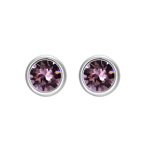 Stud Earrings February Birthstone SWAROVSKI Amethyst