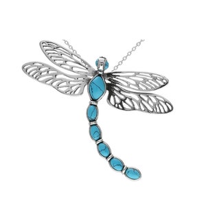 MILENA Necklace Silver and Turquoise Dragonfly
