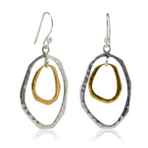 Sterling Silver and Gold Plated Hoop Earrings