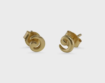 Gold Tiny Swirl Stud Earrings