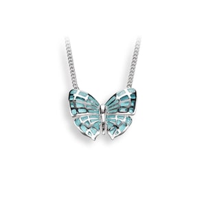 Blauw geëmailleerde vlinderketting