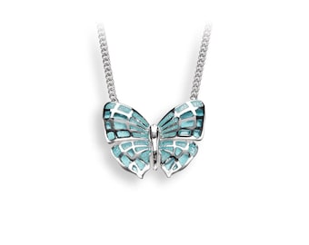 Blue Enamel Butterfly Necklace