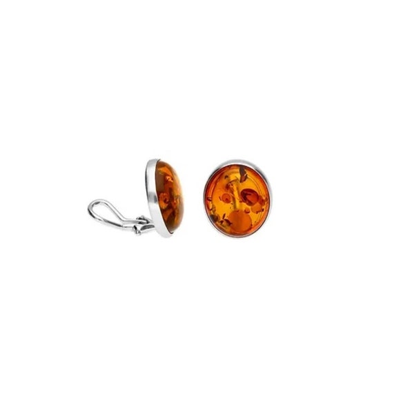 Amber Ear Clips Earrings