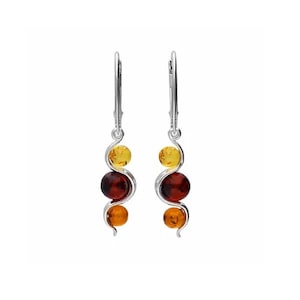 Drop Earrings Cognac and Cherry Baltic Amber