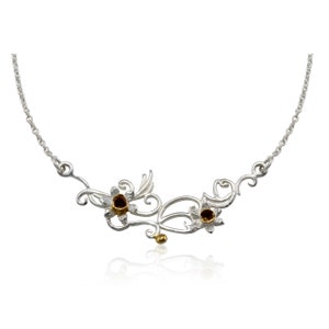 Sterling Silver and Gold Plated Daffodil Necklace